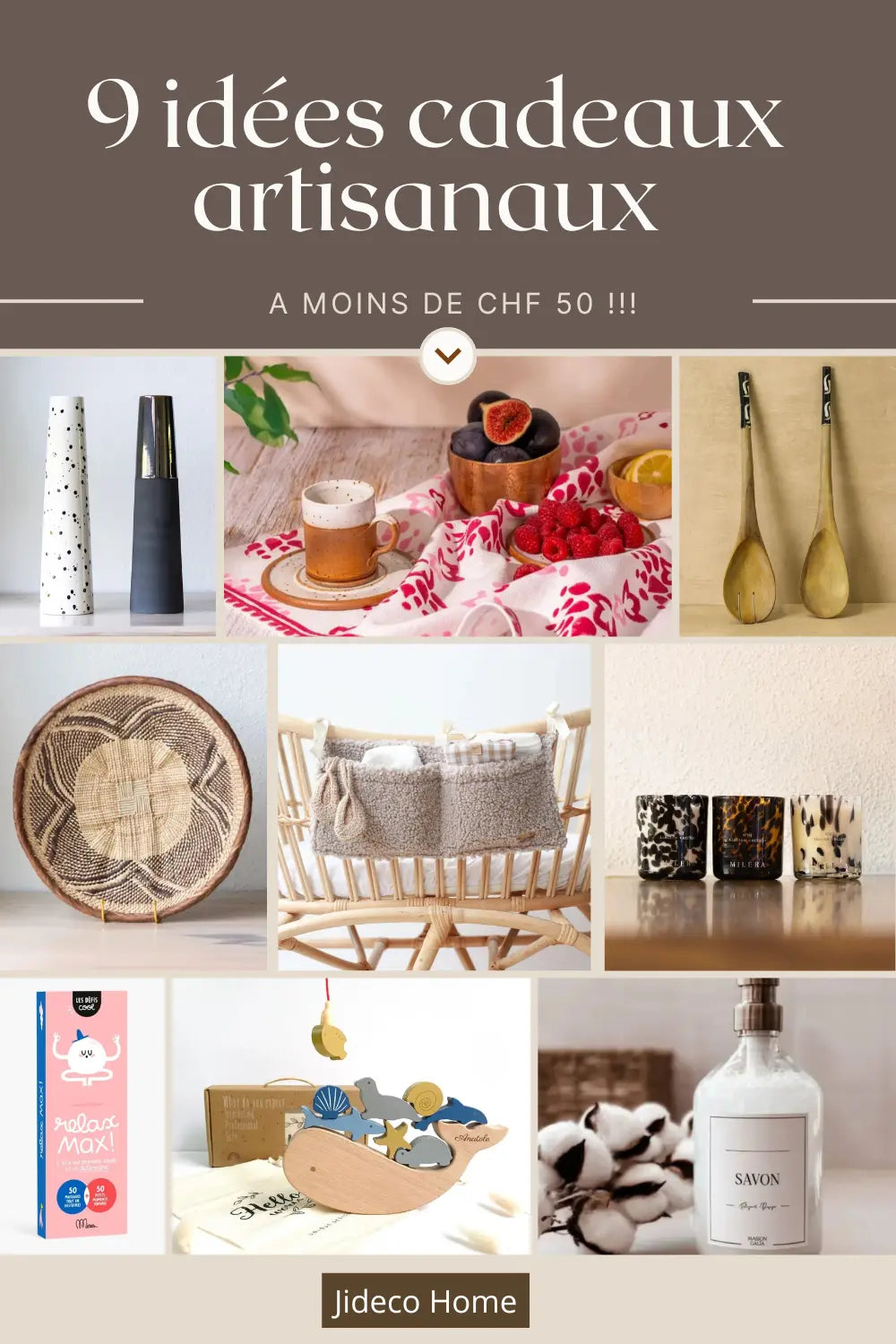 9 idées cadeaux artisanales à moins de CHF 50 - Jideco Home