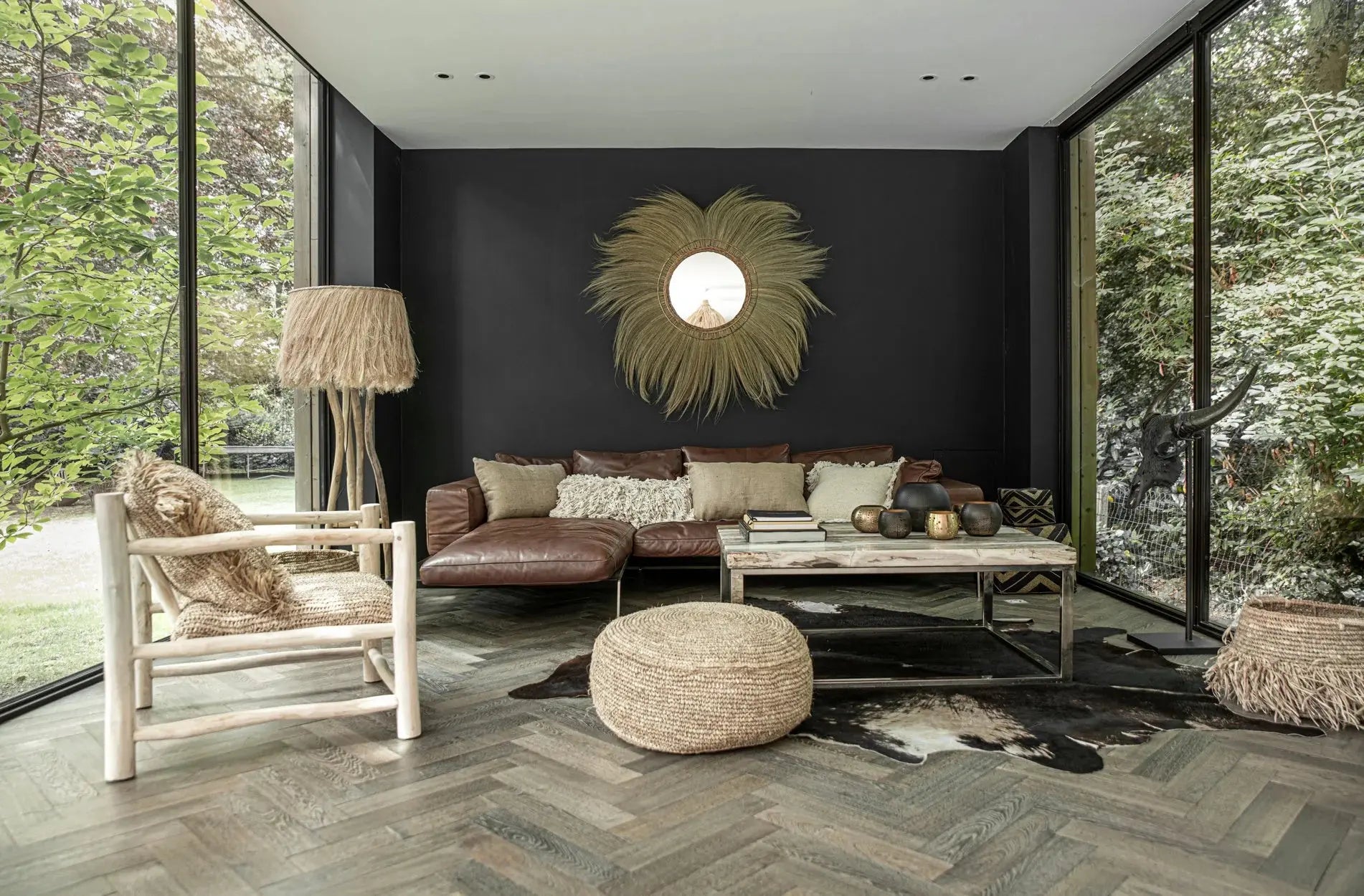 Pouf | Raphia Flores Bazar Bizar