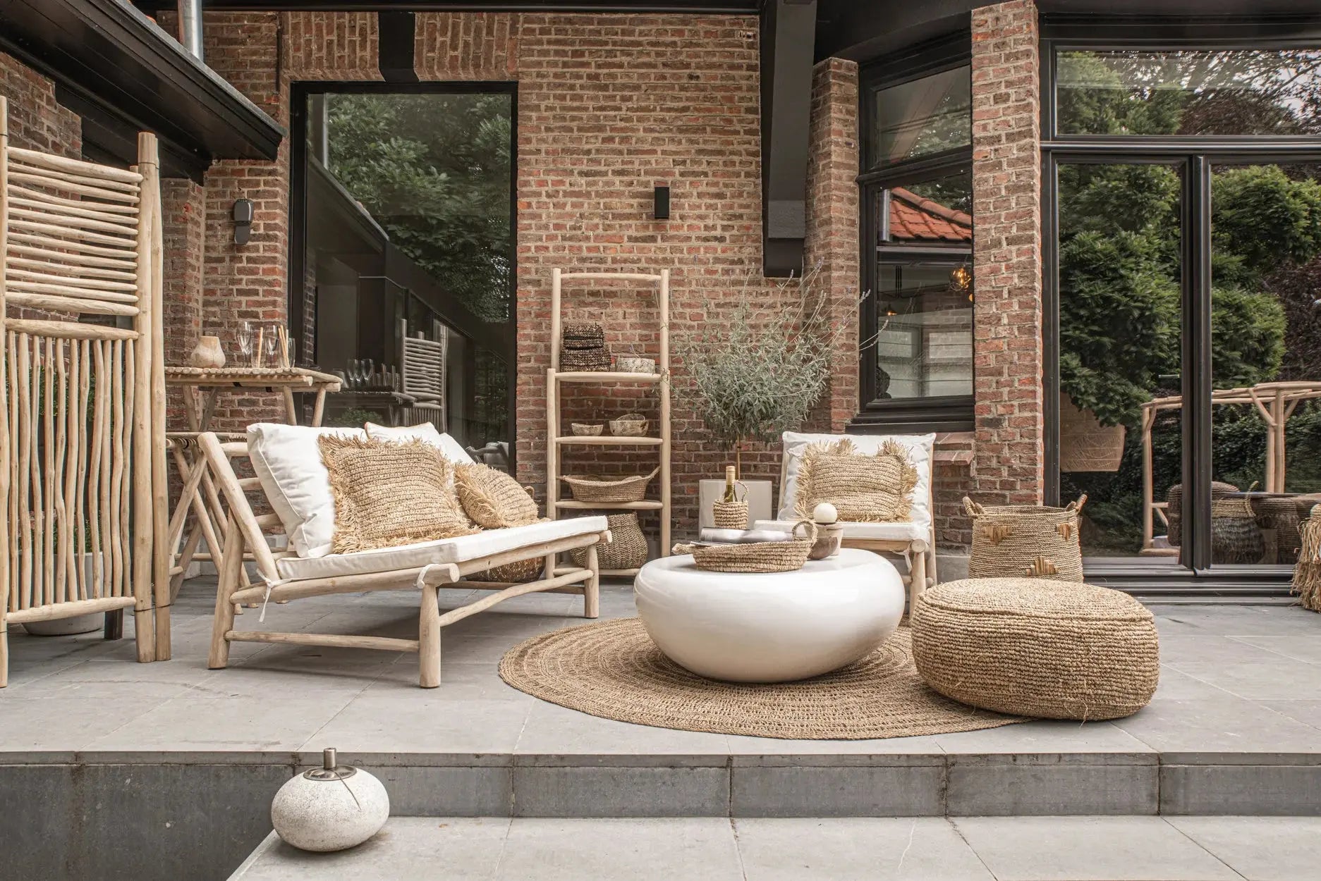 Pouf | Raphia Flores Bazar Bizar