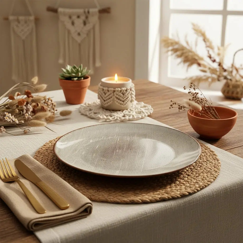 Assiette Peniche en céramique artisanale aux teintes naturelles