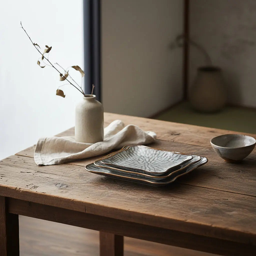 Assiette artisanale | Lotus Ice M - Jideco Home