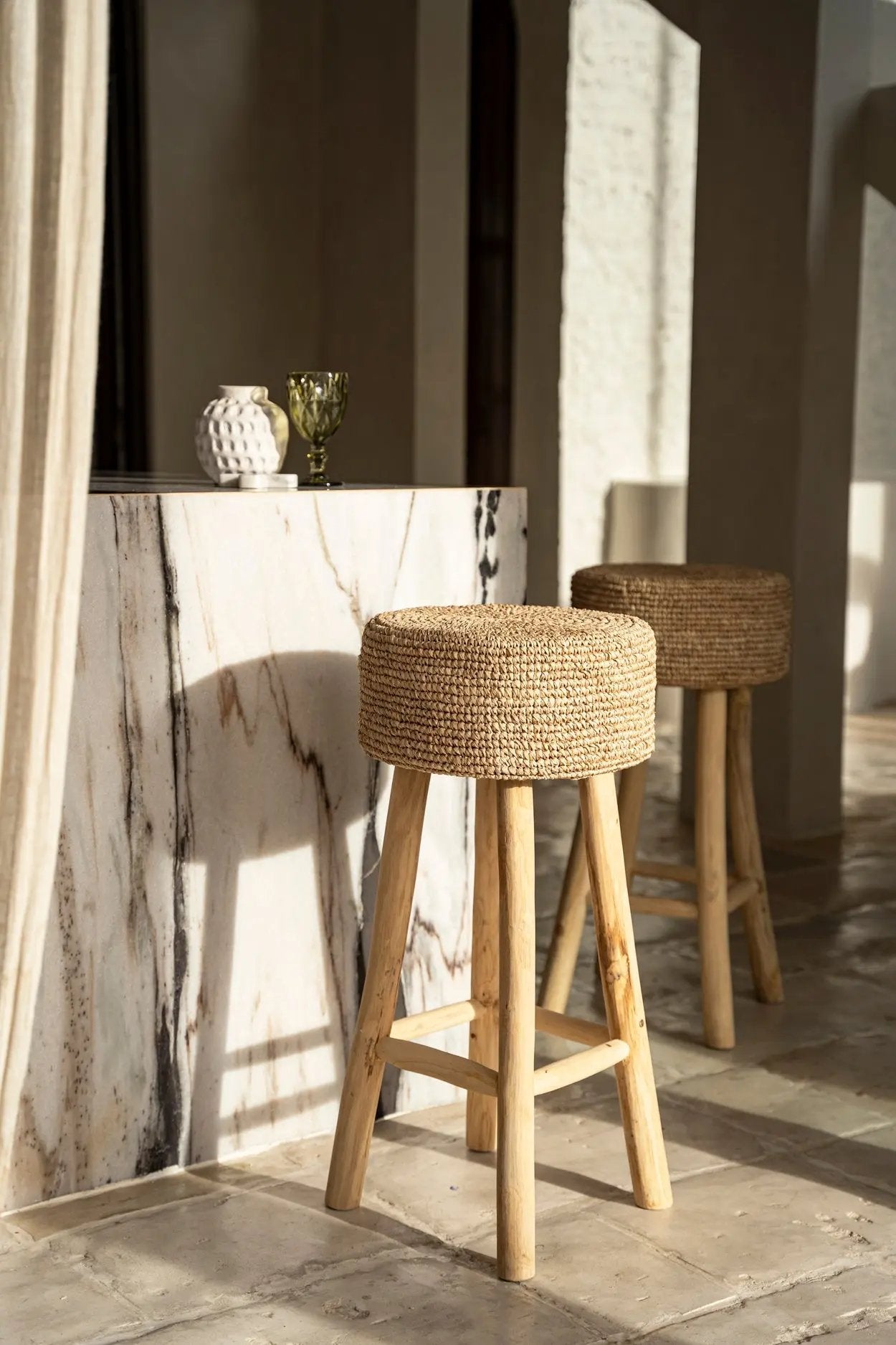Tabouret De Bar | Raffia Bazar Bizar