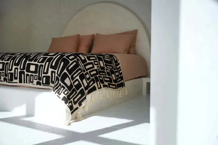 Jeté de Lit Aztec  | Noir 128 x 240 Bazar Bizar