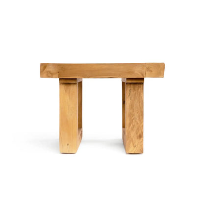 Table d'appoint teck recyclé vue coté