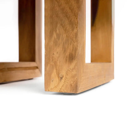 Table d'appoint teck recyclé vue pied
