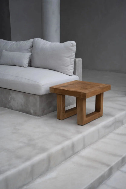 Table d'appoint teck recyclé