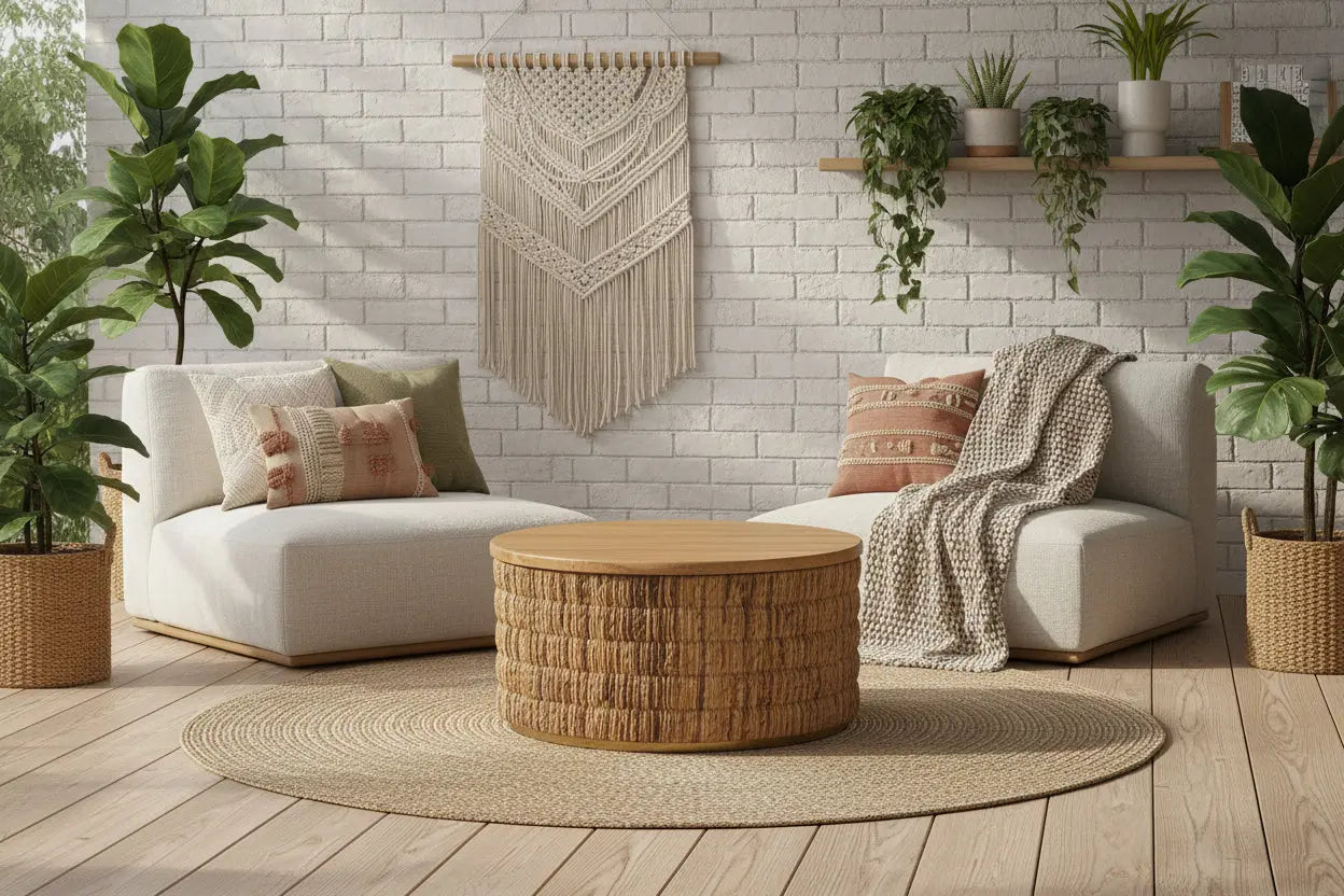 Table Basse Ronde  |Magani En Abaca Bazar Bizar