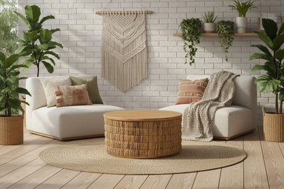 Table Basse Ronde  |Magani En Abaca Bazar Bizar