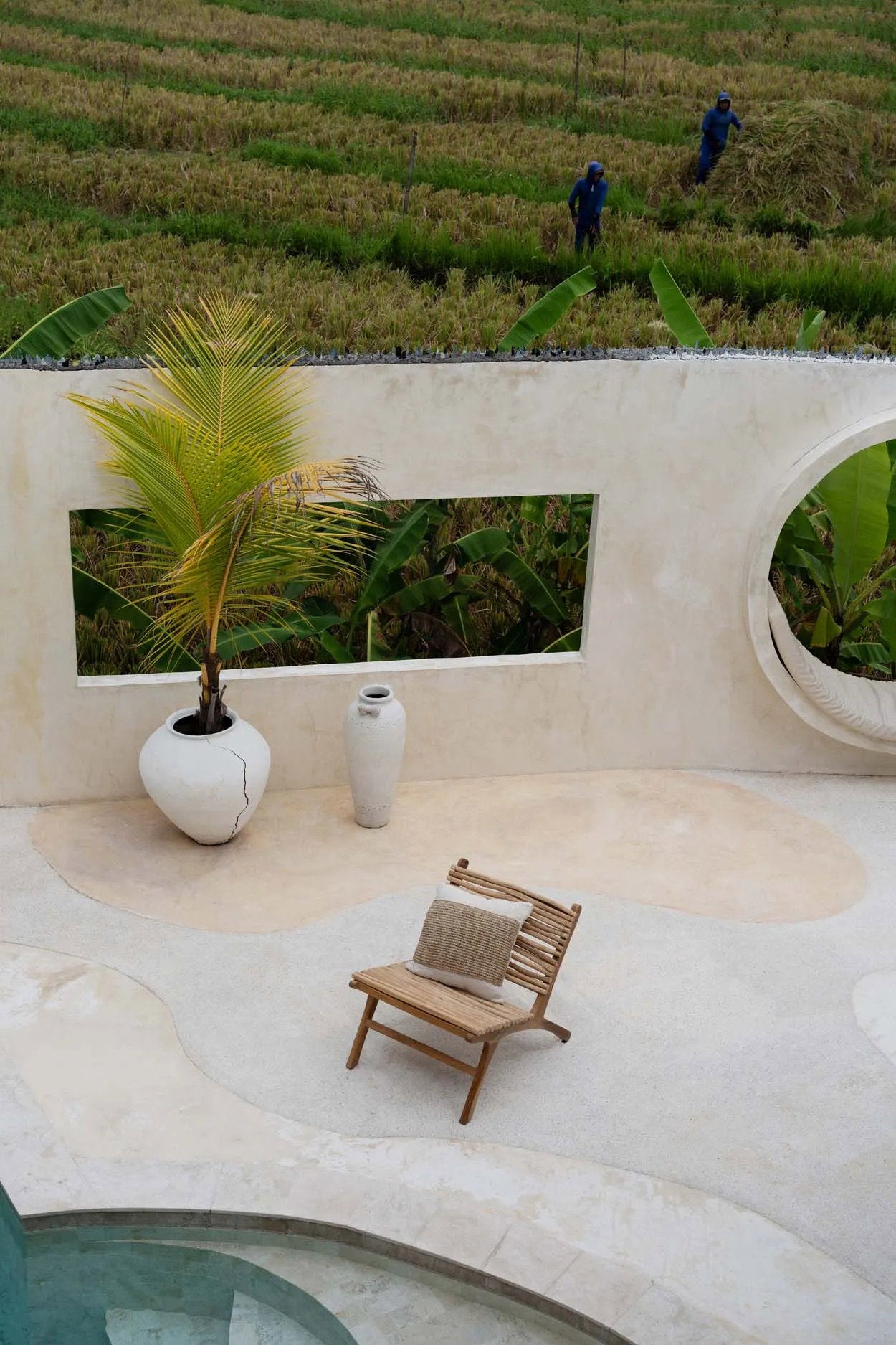 Housse de coussin|  motif en raphia 50x50