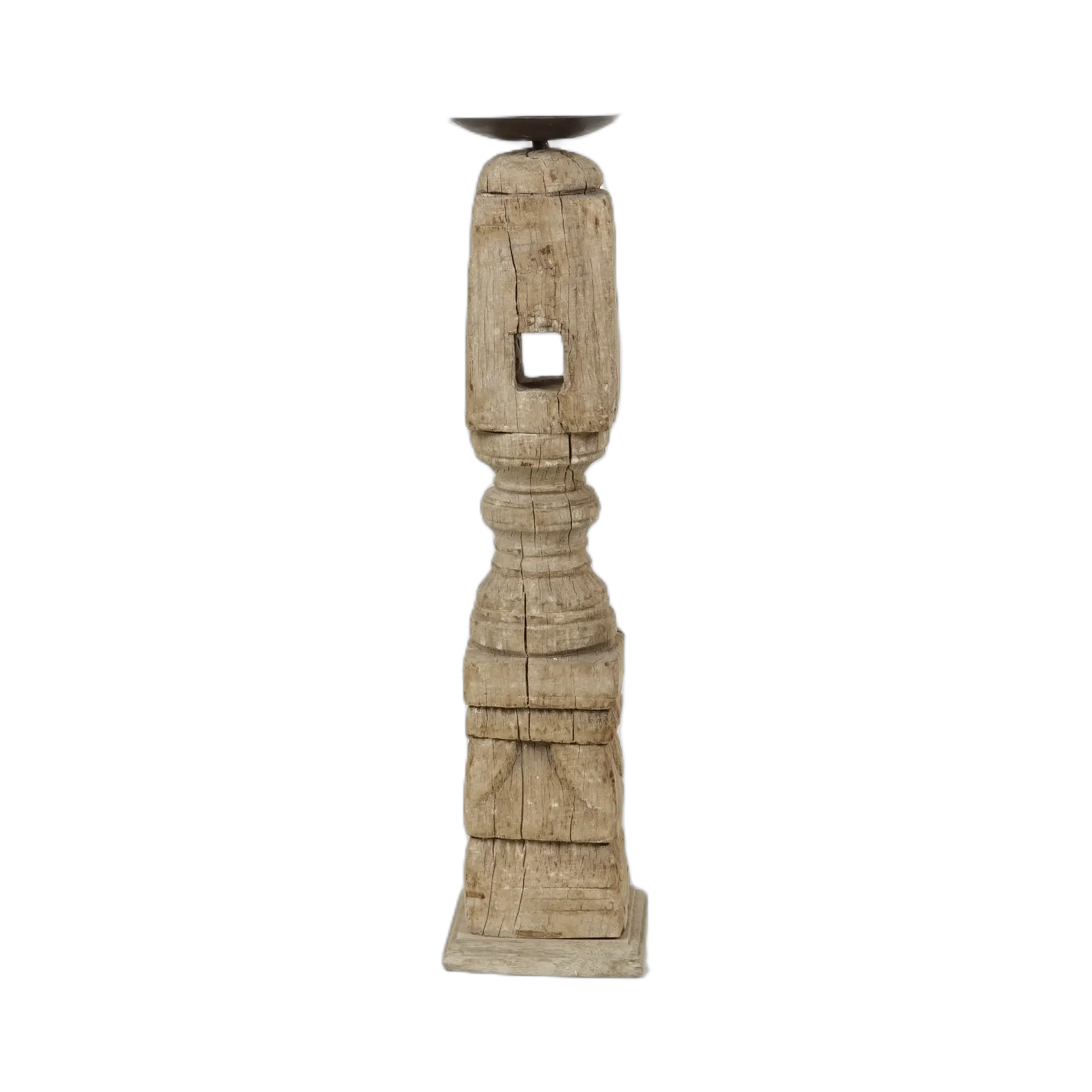 Bougeoir Rass bois sculpté détail