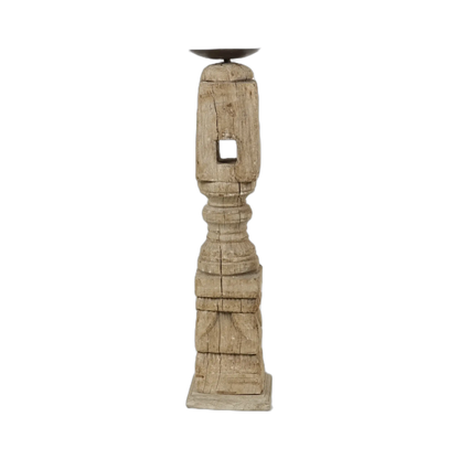 Bougeoir Rass bois sculpté détail