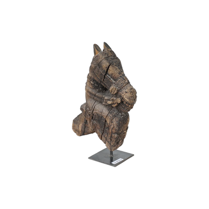 Sculpture en bois | Ashva - Protomé cheval en bois n°35